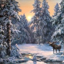 Схема вышивки «В зимнем лесу»