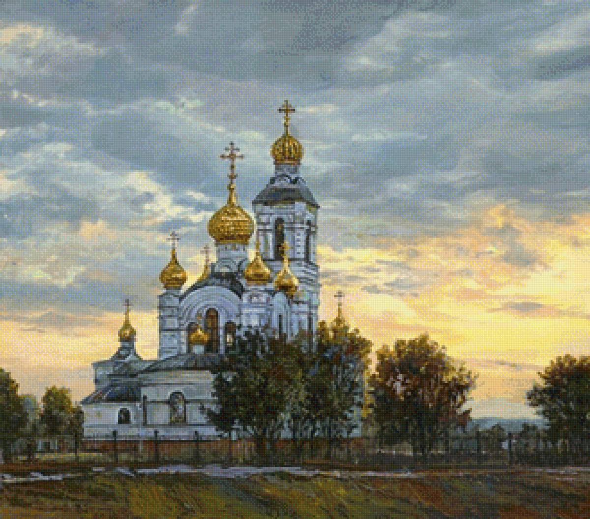 Храм - живопись, храм, природа - предпросмотр