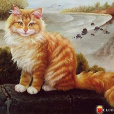 Схема вышивки «Рыжий котик»