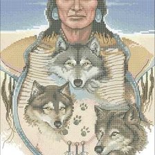 Схема вышивки «ВОЖДЬ И ВОЛКИ»