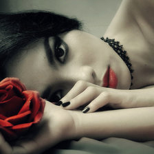 Схема вышивки «Девушка с розой»