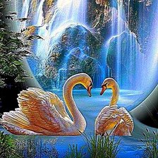 Схема вышивки «лебеди»