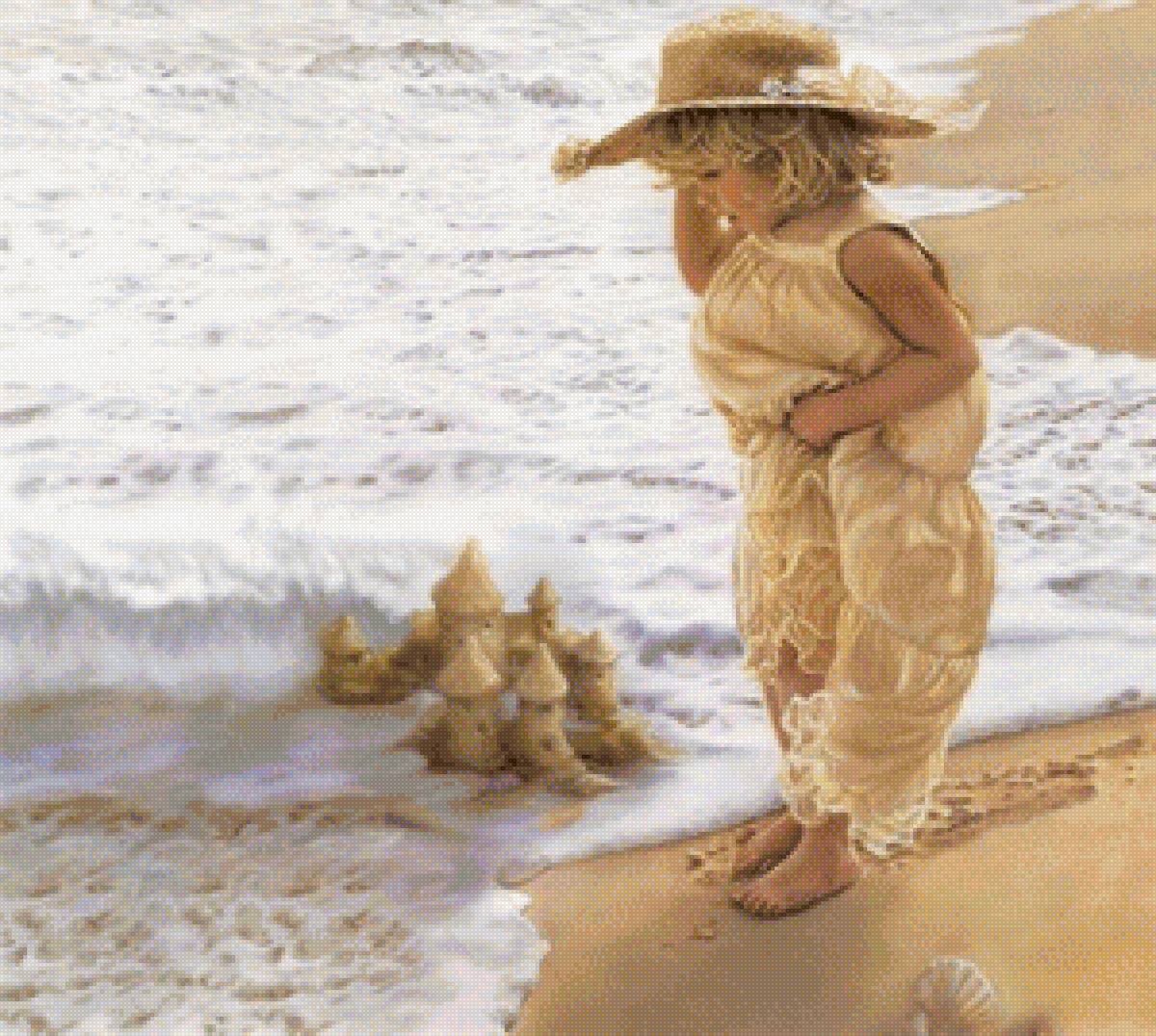 На берегу - дети, вода, природа, девочка, море - предпросмотр