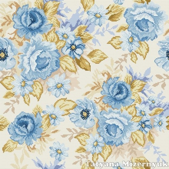 Подушка розы - розы, голубой, подушка - оригинал