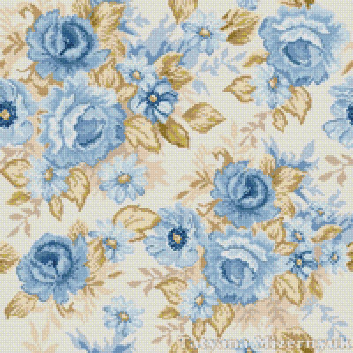 Подушка розы - подушка, голубой, розы - предпросмотр