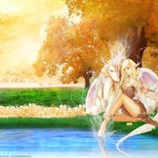 Схема вышивки «эльфийка и единорог»