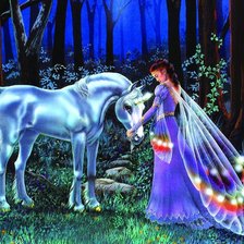 Схема вышивки «фея и единорог»