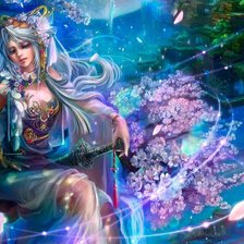 Схема вышивки «фентези "девушка меч"»