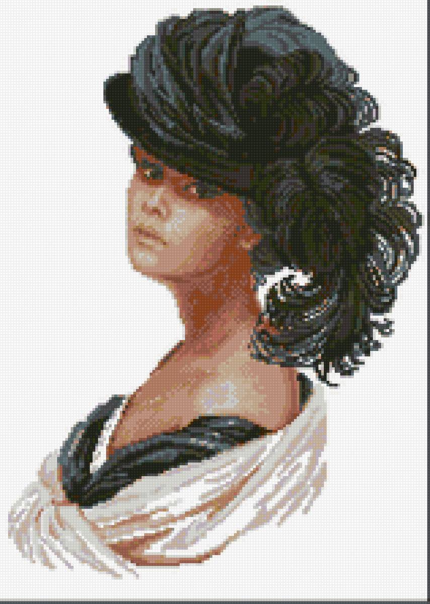 Бархатный вечер 3 - взгляд, шляпа, женщина - предпросмотр