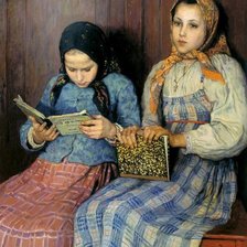 Схема вышивки «Богданов-Бельский "Ученицы"»