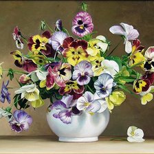 Схема вышивки «Анютиные глазки»