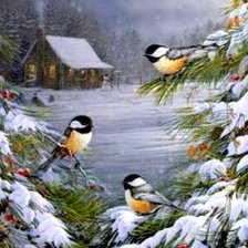 Схема вышивки «Синички»