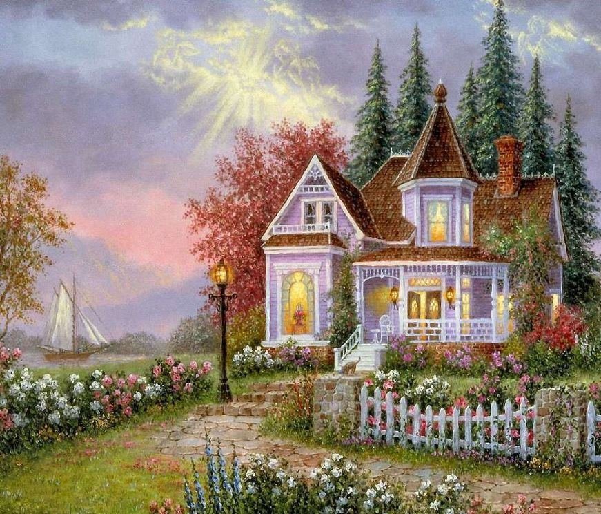 Сказочный домик - домик, природа, пейзаж, лето - оригинал