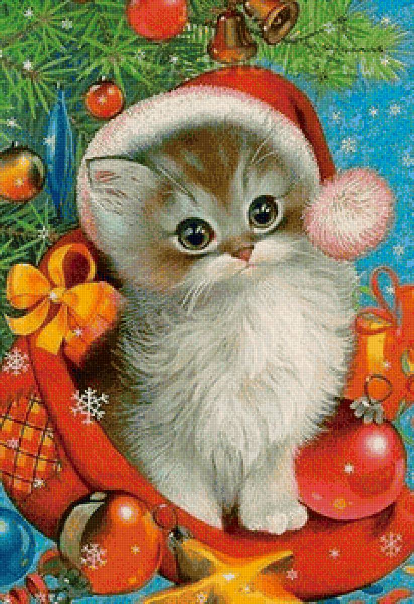 Новогодний подарок - зима, кошки - предпросмотр