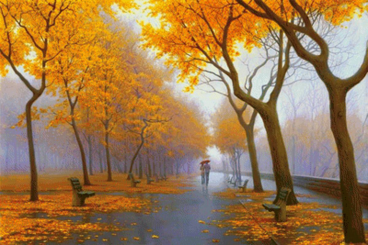 дождливая осень - пейзаж, природа, осень - предпросмотр