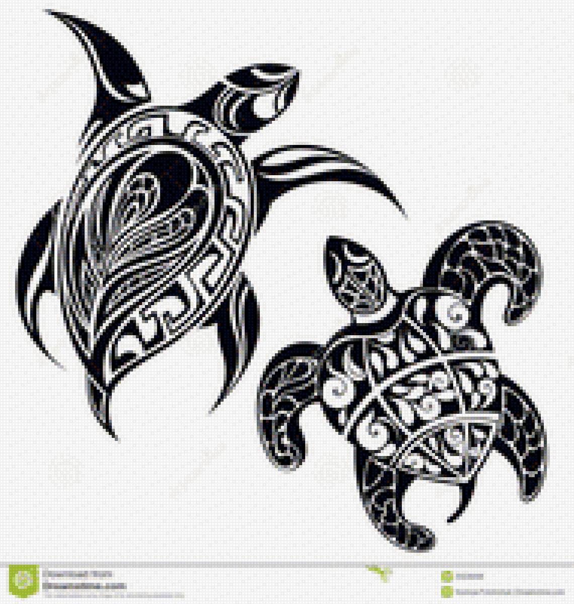 монохромные черепахи - черный, черепаха, монохром - предпросмотр