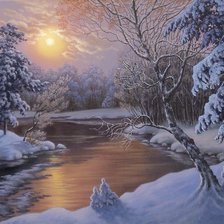 Схема вышивки «Зимняя речка»