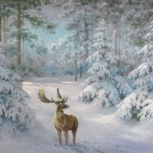 Схема вышивки «В зимнем лесу»