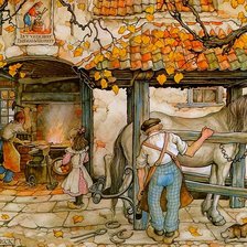 Схема вышивки «осенняя мостовая»