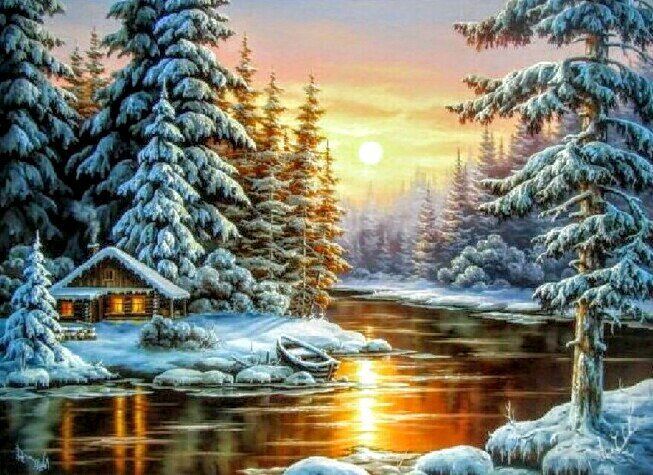 Зимний пейзаж - зима, пейзаж - оригинал