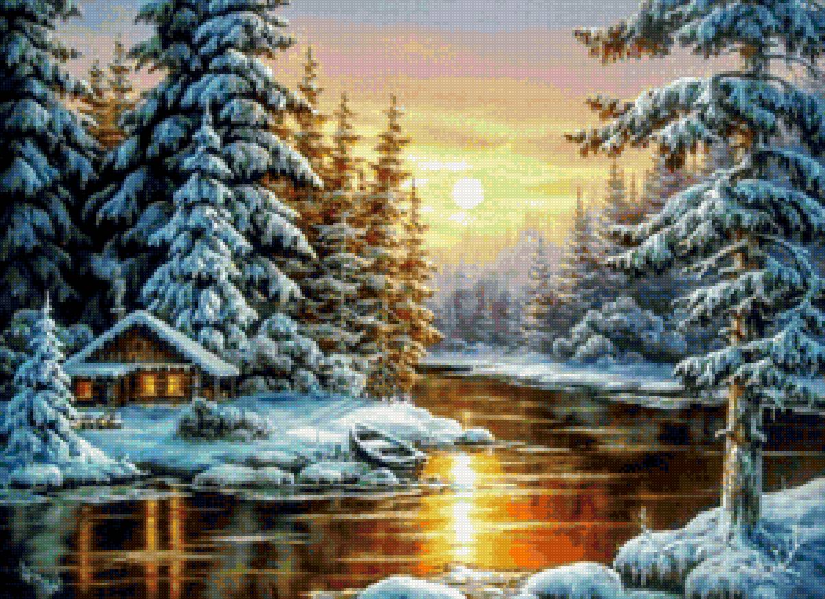 Зимний пейзаж - пейзаж, зима - предпросмотр