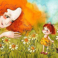 Схема вышивки «Мать и дочь»