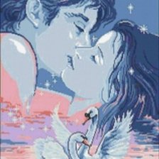 Схема вышивки «Поцелуй при лебедях»