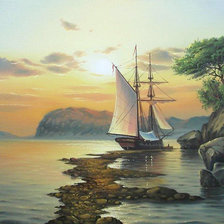 Схема вышивки «Парусник»