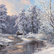 Схема вышивки «зимний лес»