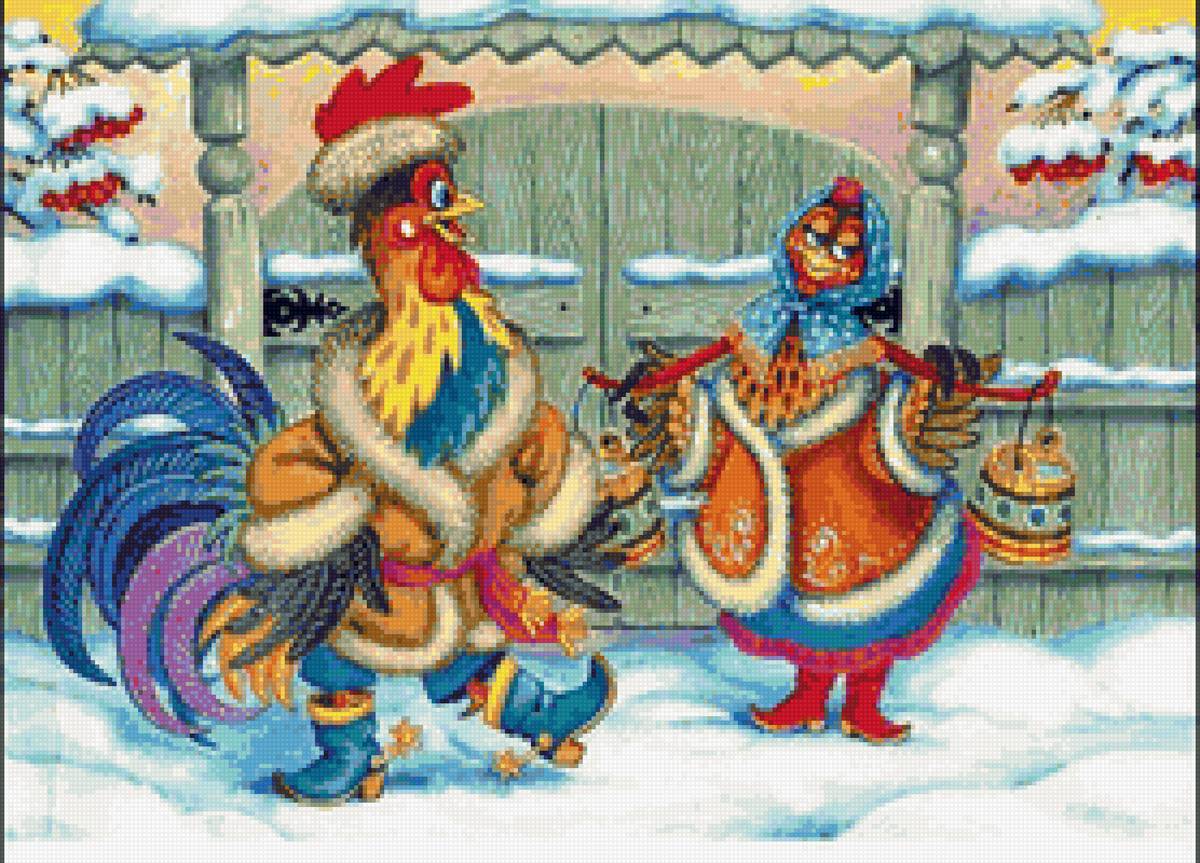 птица - петух - предпросмотр