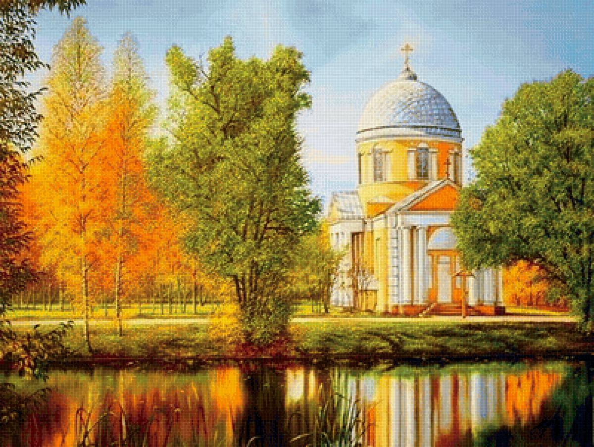 осенняя картина - природа, пейзаж, картина, осень - предпросмотр