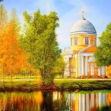 Схема вышивки «осенняя картина»