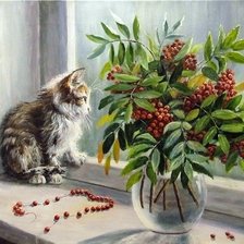 Схема вышивки «котенок»