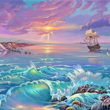 Схема вышивки «розовый закат»