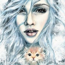 Схема вышивки «девушка зима»