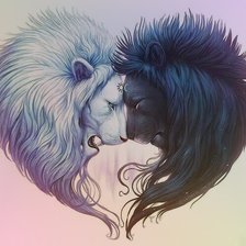 Схема вышивки «Львы инь-ян»