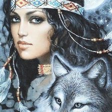 Схема вышивки «девушка зима»