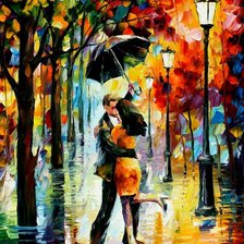 Схема вышивки «Танец под дождем, нити DMC»