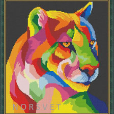 Схема вышивки «tęczowa puma»