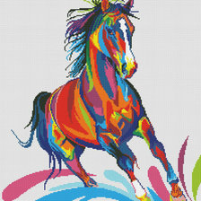 Схема вышивки «tęczowy koń»