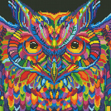 Схема вышивки «tęczowa sowa»