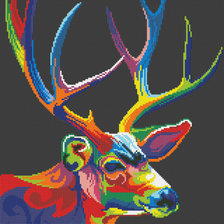 Схема вышивки «tęczowy jeleń»