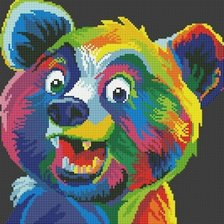 Схема вышивки «tęczowy miś»
