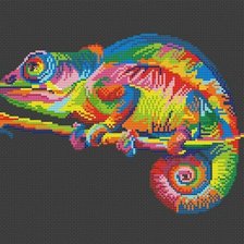 Схема вышивки «tęczowy kameleon»