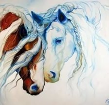 Схема вышивки «пара лошадей»