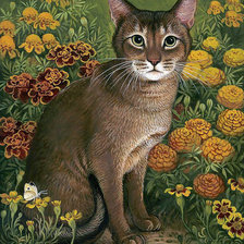 Схема вышивки «котик»