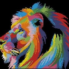 Схема вышивки «tęczowy lew»