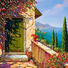 Схема вышивки «дом у моря»