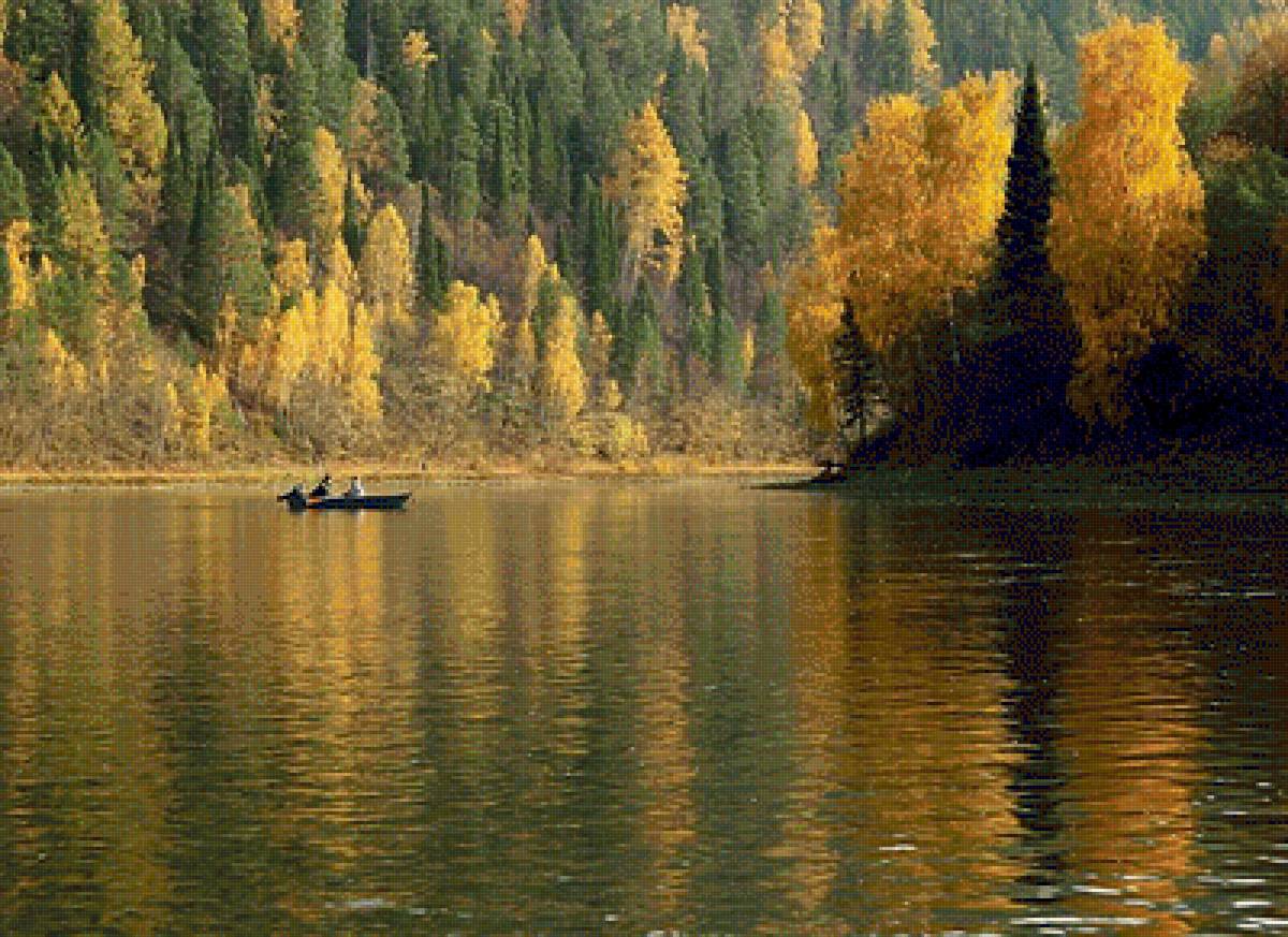 чистый воздух - лес.река.горы.осенний пейзаж - предпросмотр
