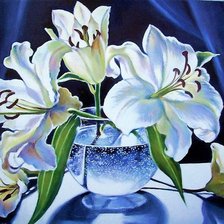 Схема вышивки «Белые лилии»